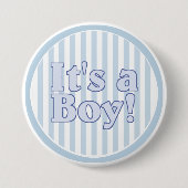 Het is een 'Boy Blue Stripe' aankondiging Ronde Button 7,6 Cm (Voorkant)