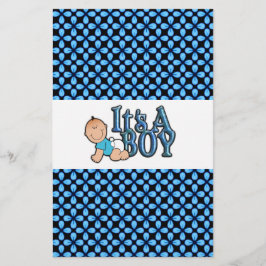 Het is een Boy Blue Text w / Baby Snoep Bar Wrappe Briefpapier