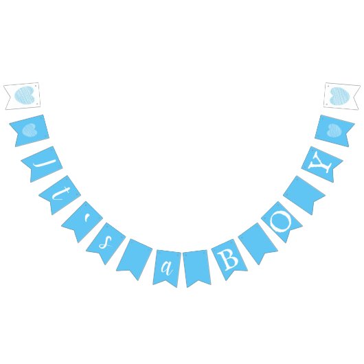 Het is een Boy Blue Typography Hearts Baby shower Vlaggetjes (Alle)