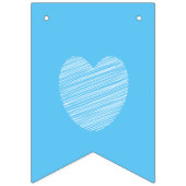 Het is een Boy Blue Typography Hearts Baby shower Vlaggetjes (Tweede vlag)