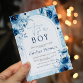 Het is een Boy Blue Waterverf Baby shower Kaart