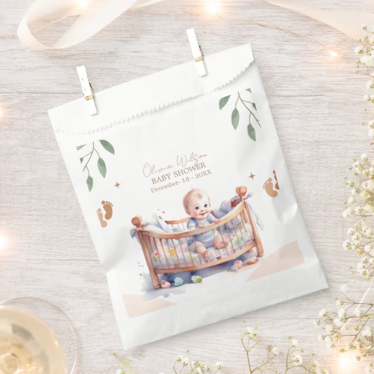 Het is een Boy Boho Bassinet baby shower Bedankzakje (Geknipt)