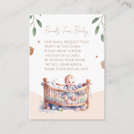 Het is een Boy Boho Bassinet baby shower Informatiekaartje (Voorkant)
