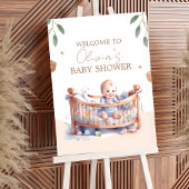 Het is een Boy Boho Bassinet Baby shower Poster