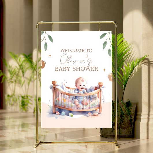 Het is een Boy Boho Bassinet Baby shower Poster