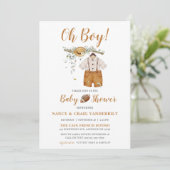 Het is een Boy Boho Football Waterverf Baby shower Kaart (Staand voorkant)