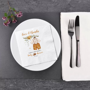 Het is een Boy Boho Football Waterverf Baby shower Servet