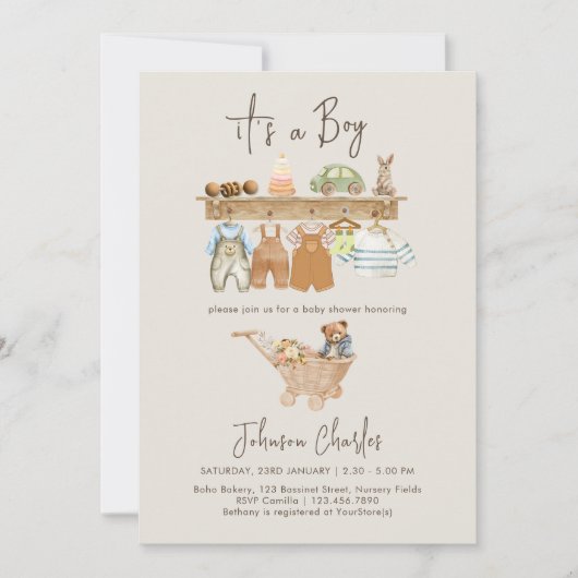 Het is een Boy Boho Nursery Schattige Baby shower Kaart (Voorkant)