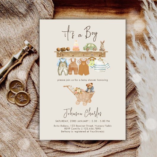 Het is een Boy Boho Nursery Schattige Baby shower Kaart