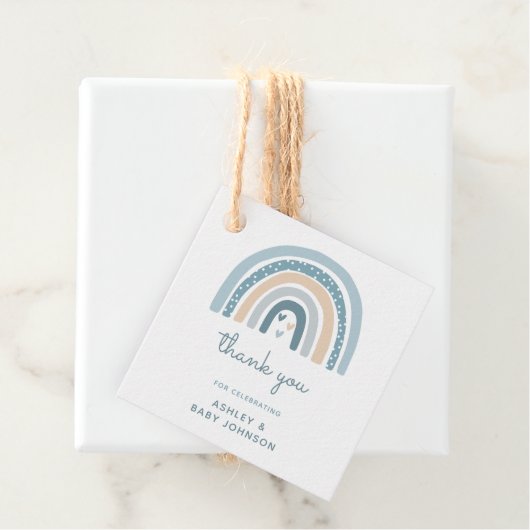 Het is een Boy Boho Rainbow Baby shower Bedankjes Labels (In situ)