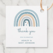 Het is een Boy Boho Rainbow Baby shower Bedankjes Labels (Achterkant)
