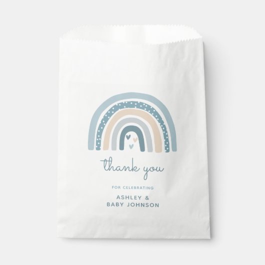 Het is een Boy Boho Rainbow Baby shower Bedankzakje (Voorkant)