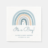 Het is een Boy Boho Rainbow Baby shower Servet (Voorkant)