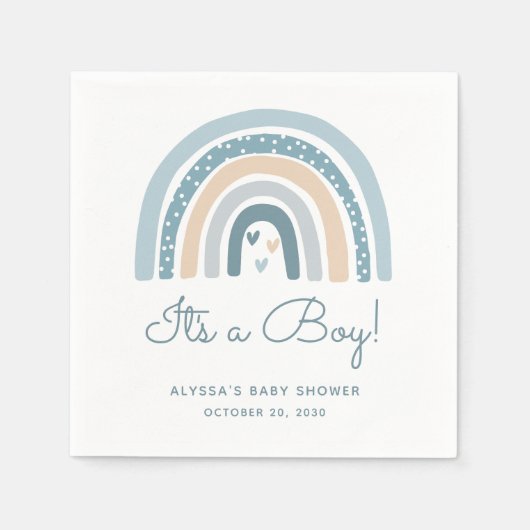 Het is een Boy Boho Rainbow Baby shower Servet (Voorkant)