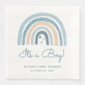Het is een Boy Boho Rainbow Baby shower Servet (Voorkant)