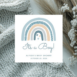 Het is een Boy Boho Rainbow Baby shower Servet