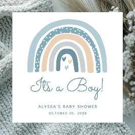 Het is een Boy Boho Rainbow Baby shower Servet