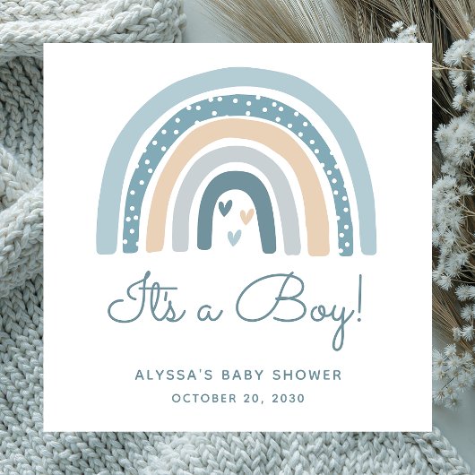 Het is een Boy Boho Rainbow Baby shower Servet
