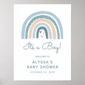 Het is een Boy Boho Rainbow Baby shower welkomstbo Poster (Voorkant)