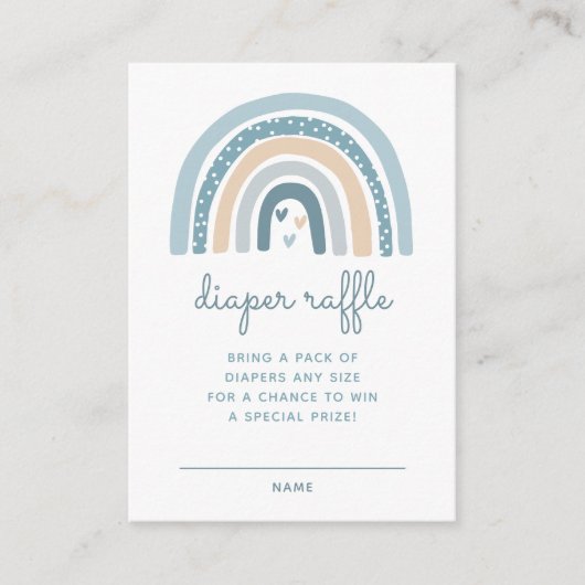 Het is een Boy Boho Rainbow Diaper Raffle Informatiekaartje (Voorkant)