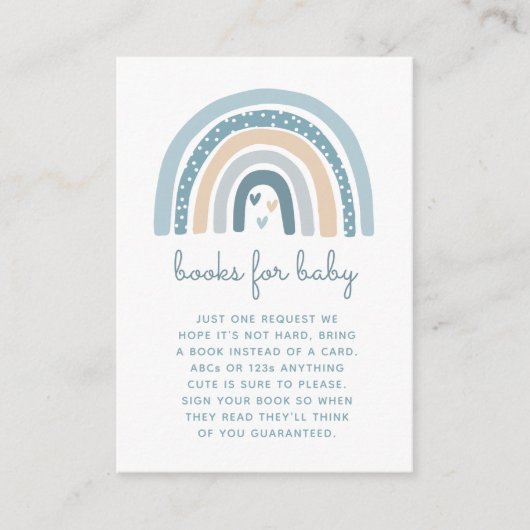 Het is een Boy Boho Regenboog Boeken voor Baby Informatiekaartje (Voorkant)