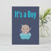 Het is een Boy - Bubble bad Kaart (Staand voorkant)