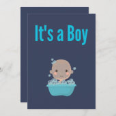 Het is een Boy - Bubble bad Kaart (Voorkant / Achterkant)