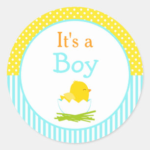 Het is een Boy Chick Baby shower Ronde Sticker