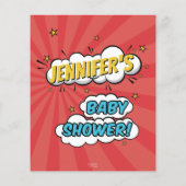 Het is een Boy Comic Book Superhero Baby shower ad (Achterkant)