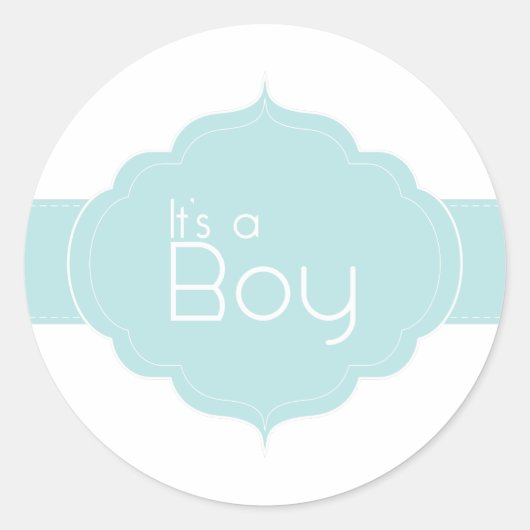 Het is een Boy Cupcake Topper/Sticker Ronde Sticker (Voorkant)