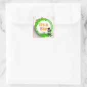 Het is een Boy Cute Dragon in Clovers Irish Baby s Vierkante Sticker (Tas)