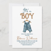 Het is een Boy Denim Blue Jean Baby shower Kaart (Voorkant)