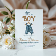 Het is een Boy Denim Blue Jean Baby shower