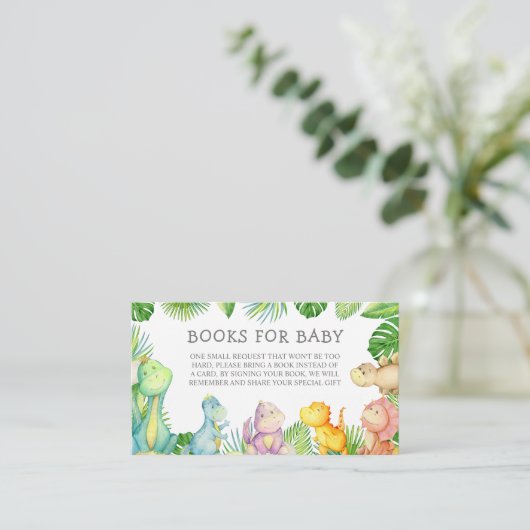 Het is een Boy Dinosaur Baby shower Boek Aanvraag Plaatskaartje (Staand voorkant)
