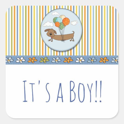 Het is een Boy Dog Sticker (Voorkant)