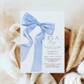Het is een Boy Elegant Blue Bow Baby shower Invita Kaart