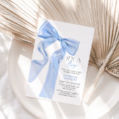 Het is een Boy Elegant Blue Bow Baby shower Invita Kaart