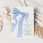Het is een Boy Elegant Blue Bow Baby shower Invita Kaart