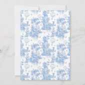 Het is een Boy Elegant Blue Toile Safari Baby show Kaart (Achterkant)