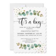 Het is een Boy Elegant Boy Eucalyptus Baby shower