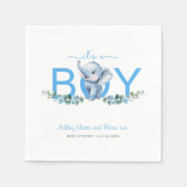 Het is een Boy Elephant Baby shower servetten - Bl (Voorkant)