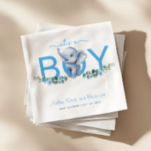 Het is een Boy Elephant Baby shower servetten - Bl