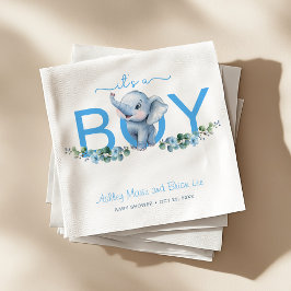Het is een Boy Elephant Baby shower servetten - Bl