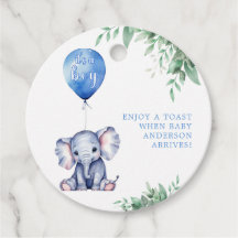 Het is een Boy Elephant Balloon Blue Baby shower