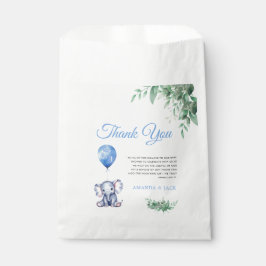 Het is een Boy Elephant Balloon Blue Baby shower Bedankzakje