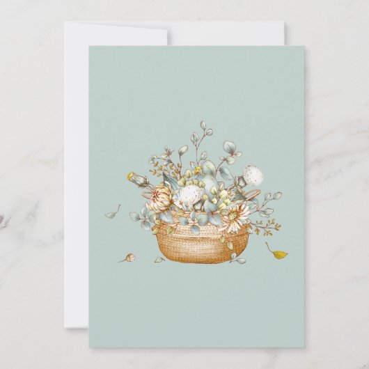 Het is een Boy Floral Baby shower Uitnodiging (Achterkant)