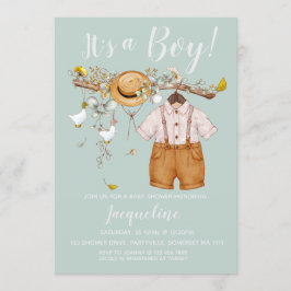 Het is een Boy Floral Baby shower Uitnodiging