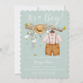 Het is een Boy Floral Baby shower Uitnodiging (Voorkant)