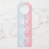 Het is een...Boy Gender onthulling Party Favor Flessenhanger (Voorkant)