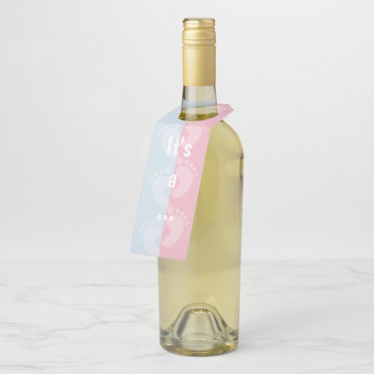 Het is een...Boy Gender onthulling Party Favor Flessenhanger (Schuin)